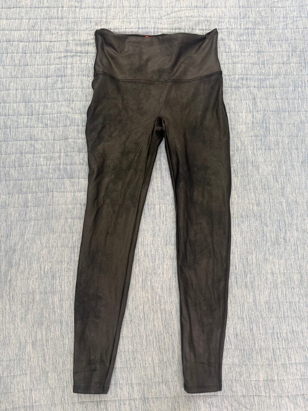 EUC SPANX FAUX LEATHER LEGGINGS XL
